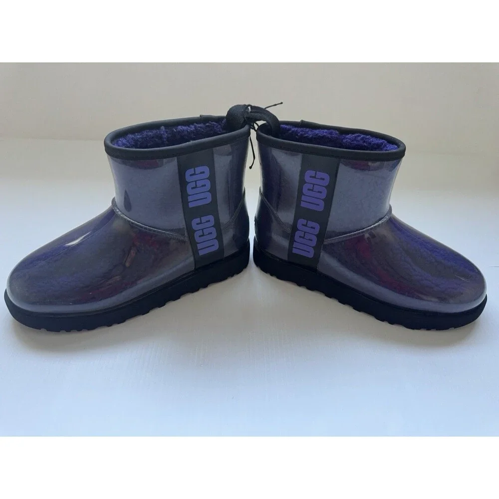 UGG Classic Clear Mini Purple Waterproof Boots Women US 6 EU 37 Shearling